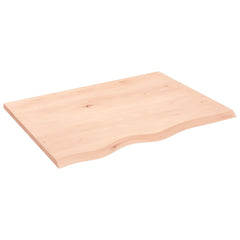 Table Top Untreated Solid Wood Oak Natural Depth 60 cm Height 2 cm 80 cm