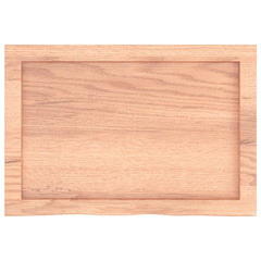 vidaXL Table Top Light Brown 60x40x(2-4) cm Treated Solid Wood Oak 4
