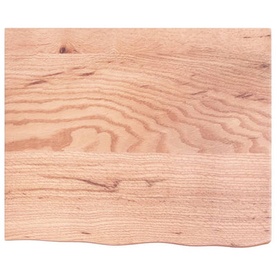 Table Top Light Brown 60x50x(2-6) cm Treated Solid Wood Oak