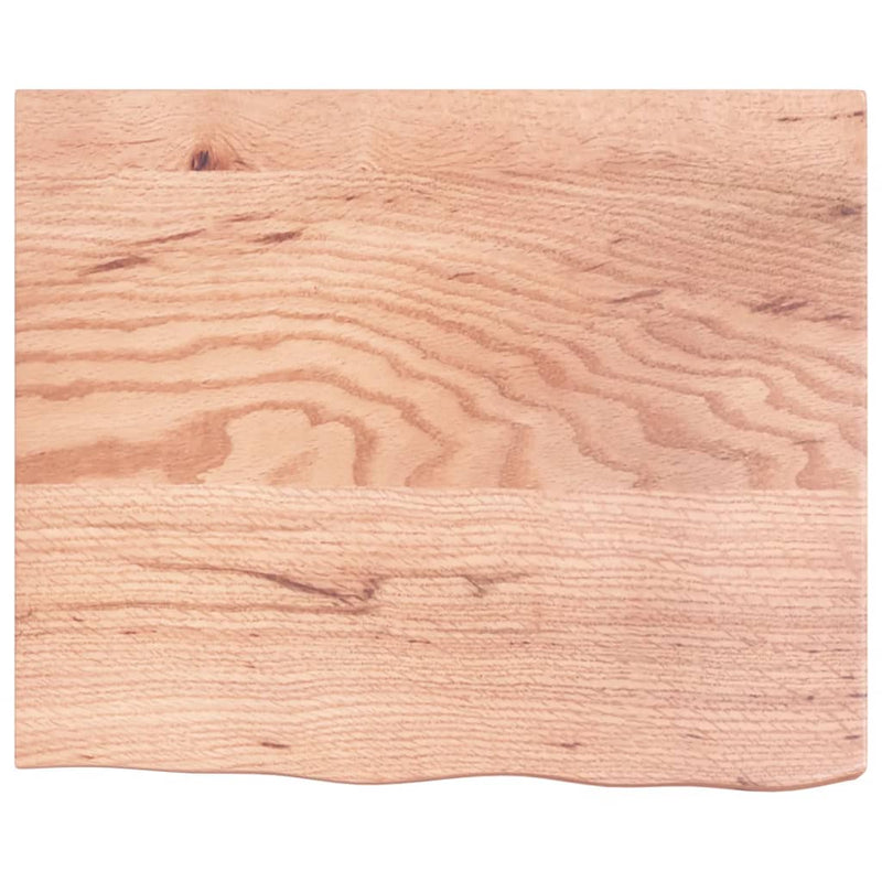 Table Top Light Brown 60x50x(2-6) cm Treated Solid Wood Oak