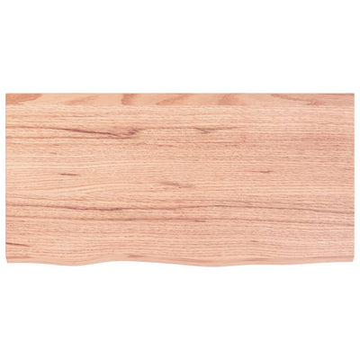 Table Top Light Brown 80x40x(2-6) cm Treated Solid Wood Oak