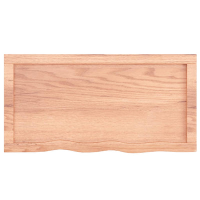 Table Top Light Brown 80x40x(2-6) cm Treated Solid Wood Oak