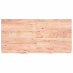vidaXL Table Top Light Brown 120x60x(2-4) cm Treated Solid Wood Oak 2