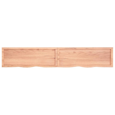 Table Top Light Brown 220x40x(2-4) cm Treated Solid Wood Oak