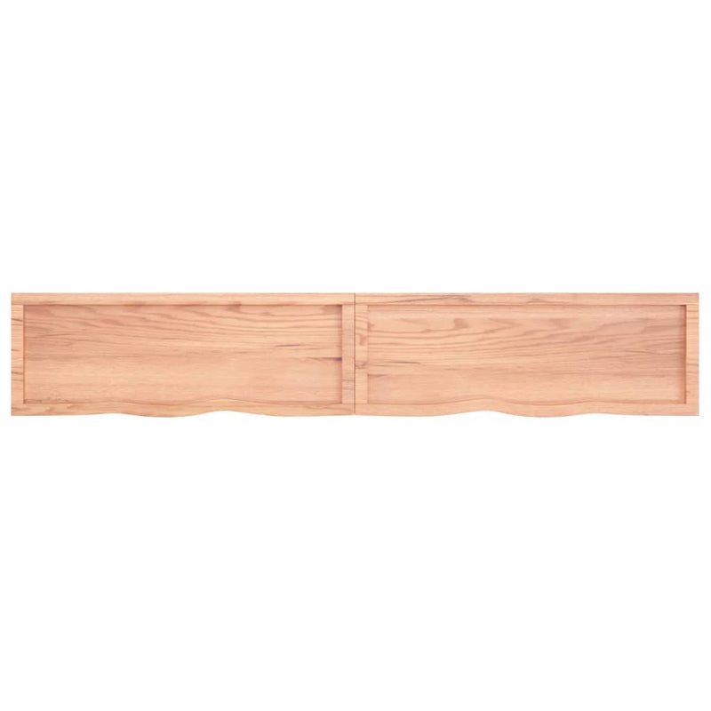 Table Top Light Brown 220x40x(2-4) cm Treated Solid Wood Oak