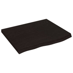 vidaXL Table Top Dark Brown 60x50x(2-4) cm Treated Solid Wood Oak 2