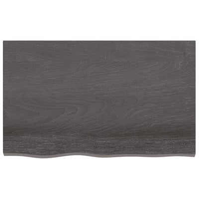 Table Top Dark Brown 80x50x(2-6) cm Treated Solid Wood Oak