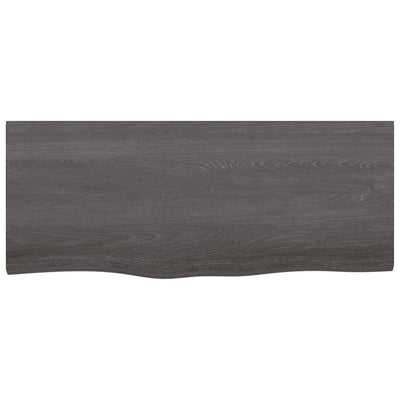 Table Top Dark Brown 100x40x(2-6) cm Treated Solid Wood Oak