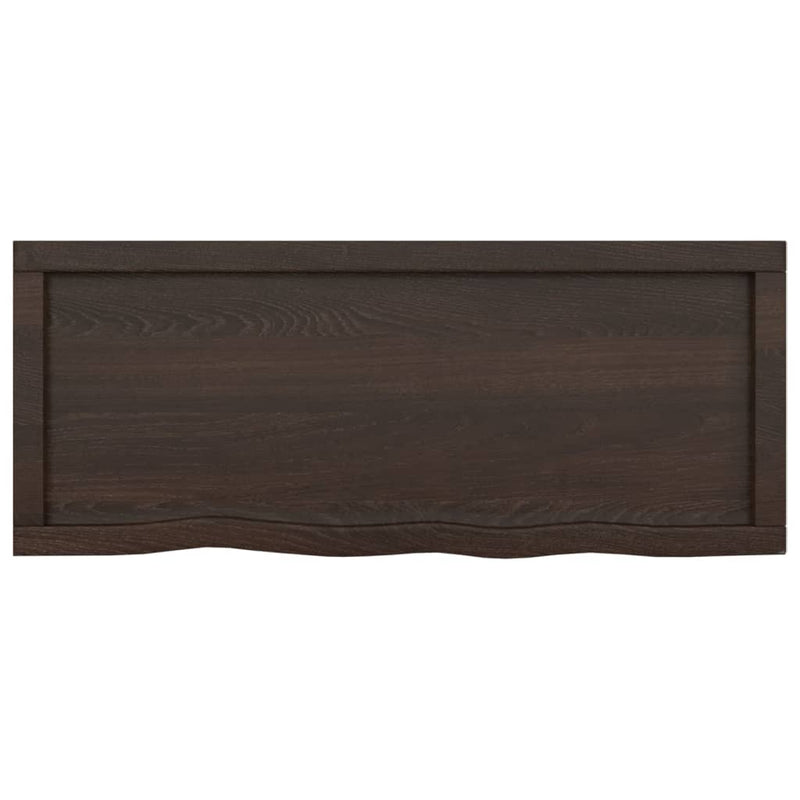 Table Top Dark Brown 100x40x(2-6) cm Treated Solid Wood Oak