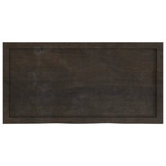 vidaXL Table Top Dark Brown 100x50x(2-6) cm Treated Solid Wood Oak 4