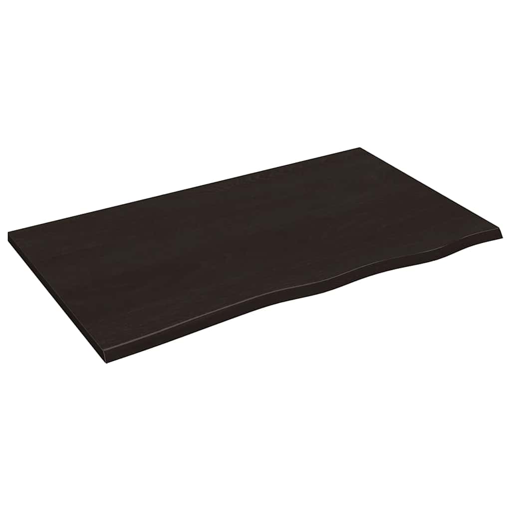 vidaXL Table Top Dark Brown 100x60x2 cm Treated Solid Wood Oak 2