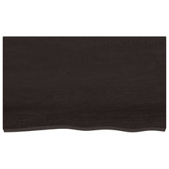 vidaXL Table Top Dark Brown 100x60x2 cm Treated Solid Wood Oak 3