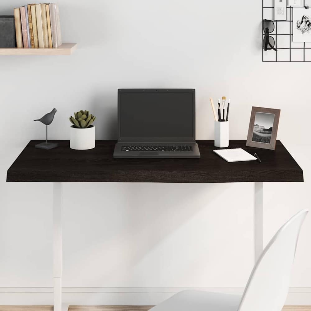 vidaXL Table Top Dark Brown 100x60x2 cm Treated Solid Wood Oak 1