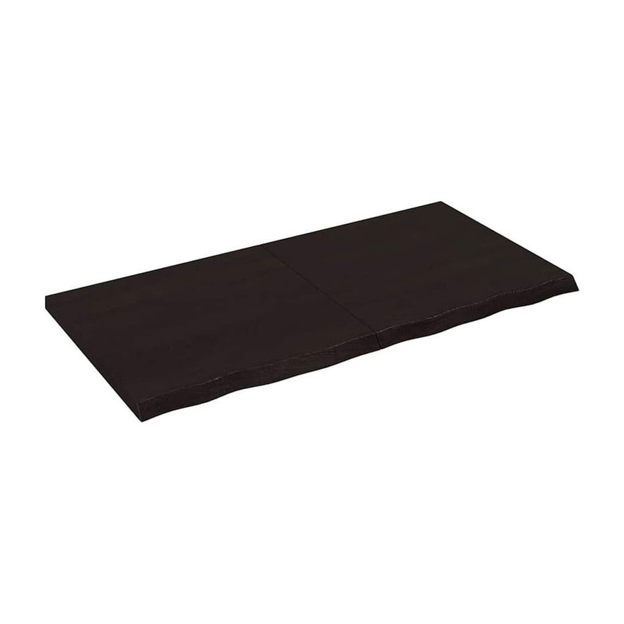 Table Top Dark Brown Treated Solid Wood Oak