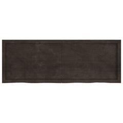 vidaXL Table Top Dark Brown 140x50x(2-4) cm Treated Solid Wood Oak 2