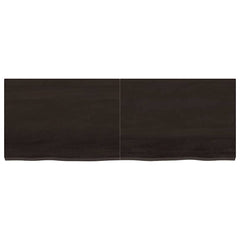 vidaXL Table Top Dark Brown 140x50x(2-4) cm Treated Solid Wood Oak 3