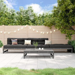 4 Piece Garden Lounge Set Grey Solid Wood Pine Grey pine