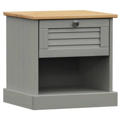 vidaXL Bedside Cabinet VIGO Grey 42x35x42 cm Solid Wood Pine 2