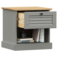 vidaXL Bedside Cabinet VIGO Grey 42x35x42 cm Solid Wood Pine 3