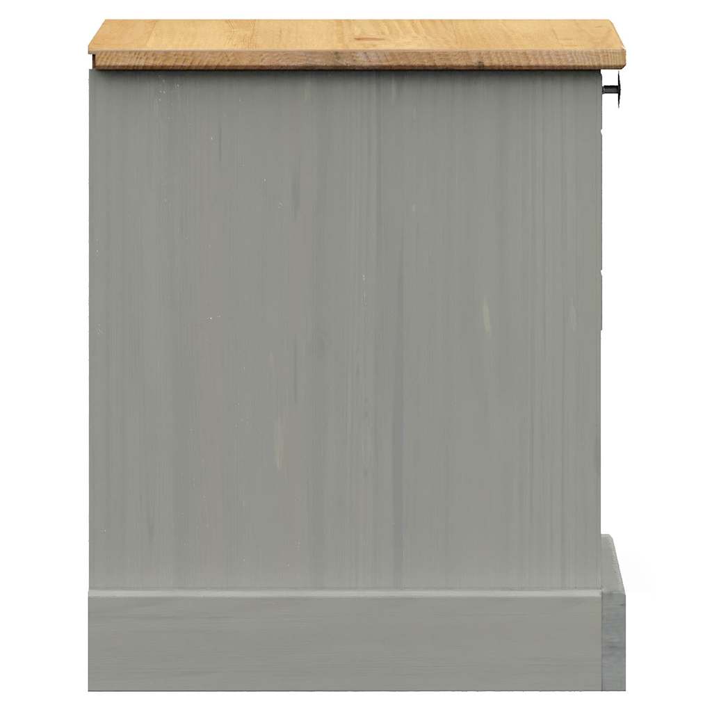 vidaXL Bedside Cabinet VIGO Grey 42x35x42 cm Solid Wood Pine 6