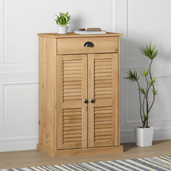 vidaXL Shoe Cabinet VIGO 60x35x96 cm Solid Wood Pine 1