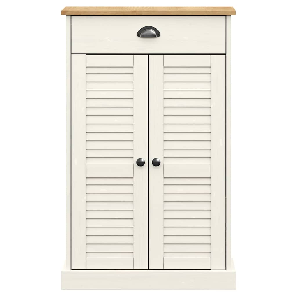 vidaXL Shoe Cabinet VIGO White 60x35x96 cm Solid Wood Pine 4