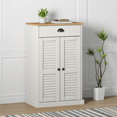 vidaXL Shoe Cabinet VIGO White 60x35x96 cm Solid Wood Pine 1