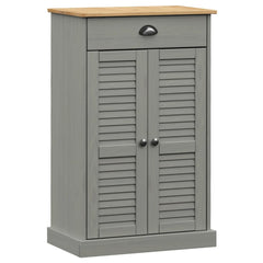 vidaXL Shoe Cabinet VIGO Grey 60x35x96 cm Solid Wood Pine 2