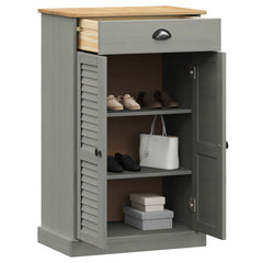 vidaXL Shoe Cabinet VIGO Grey 60x35x96 cm Solid Wood Pine 3
