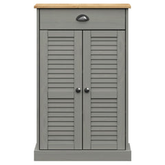 vidaXL Shoe Cabinet VIGO Grey 60x35x96 cm Solid Wood Pine 4