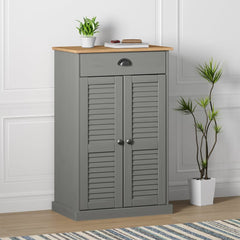 vidaXL Shoe Cabinet VIGO Grey 60x35x96 cm Solid Wood Pine 1