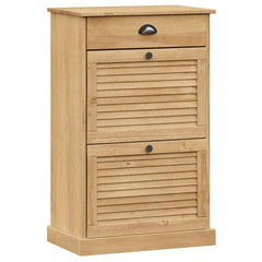 vidaXL Shoe Cabinet VIGO 60x35x96 cm Solid Wood Pine 2