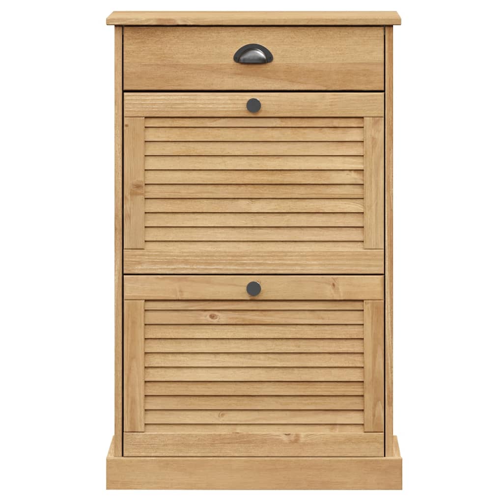 vidaXL Shoe Cabinet VIGO 60x35x96 cm Solid Wood Pine 5