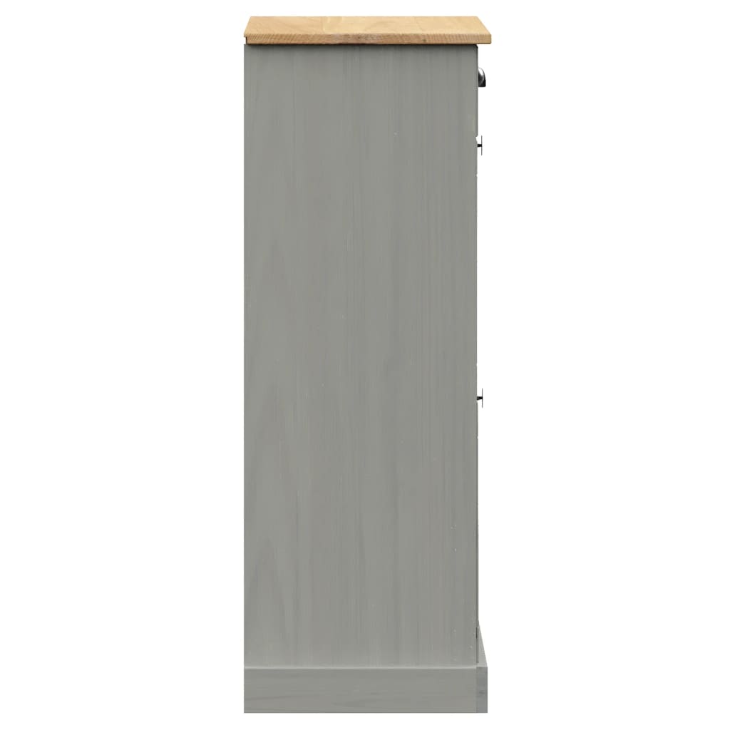 vidaXL Shoe Cabinet VIGO 60x35x96 cm Grey Solid Wood Pine 6