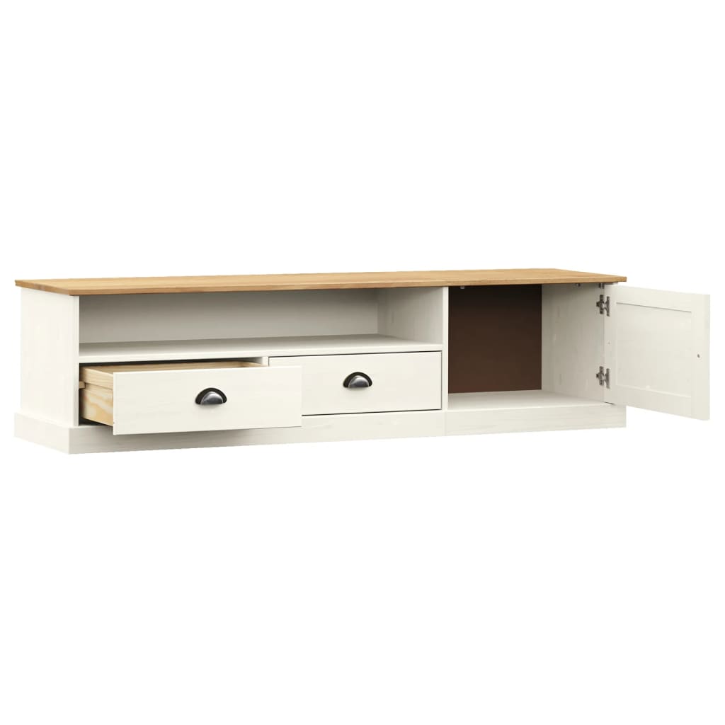 TV Cabinet "VIGO" 156x40x40 cm Solid Wood Pine White
