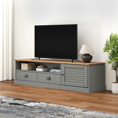 TV Cabinet "VIGO" 156x40x40 cm Solid Wood Pine Grey