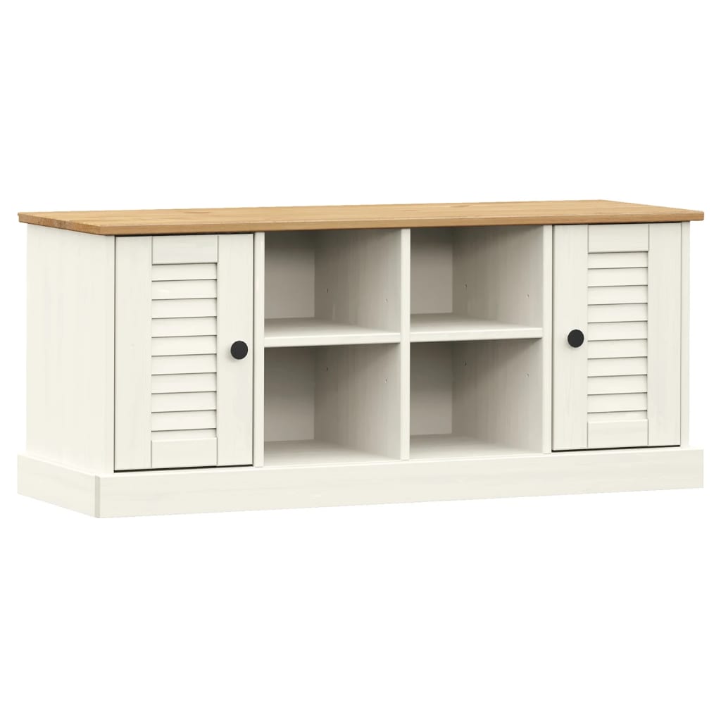 Shoe Bench "VIGO" 106x35x45 cm Solid Wood Pine White