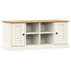 Shoe Bench "VIGO" 106x35x45 cm Solid Wood Pine White