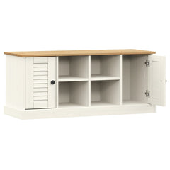 Shoe Bench "VIGO" 106x35x45 cm Solid Wood Pine White