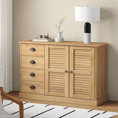 Sideboard with Drawers "VIGO" 113x40x75 cm Solid Wood Pine Brown