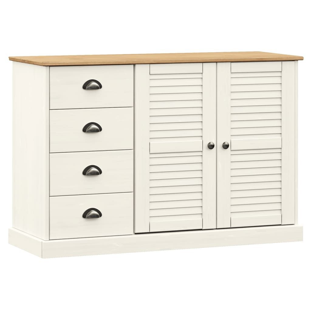 Sideboard with Drawers "VIGO" 113x40x75 cm Solid Wood Pine White
