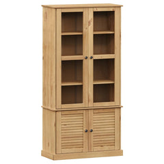 Glass Display Cabinet "VIGO" 85x35x170 cm Solid Wood Pine Brown