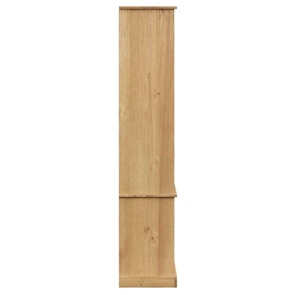 Glass Display Cabinet "VIGO" 85x35x170 cm Solid Wood Pine Brown