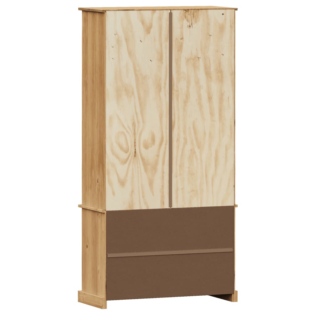 Glass Display Cabinet "VIGO" 85x35x170 cm Solid Wood Pine Brown