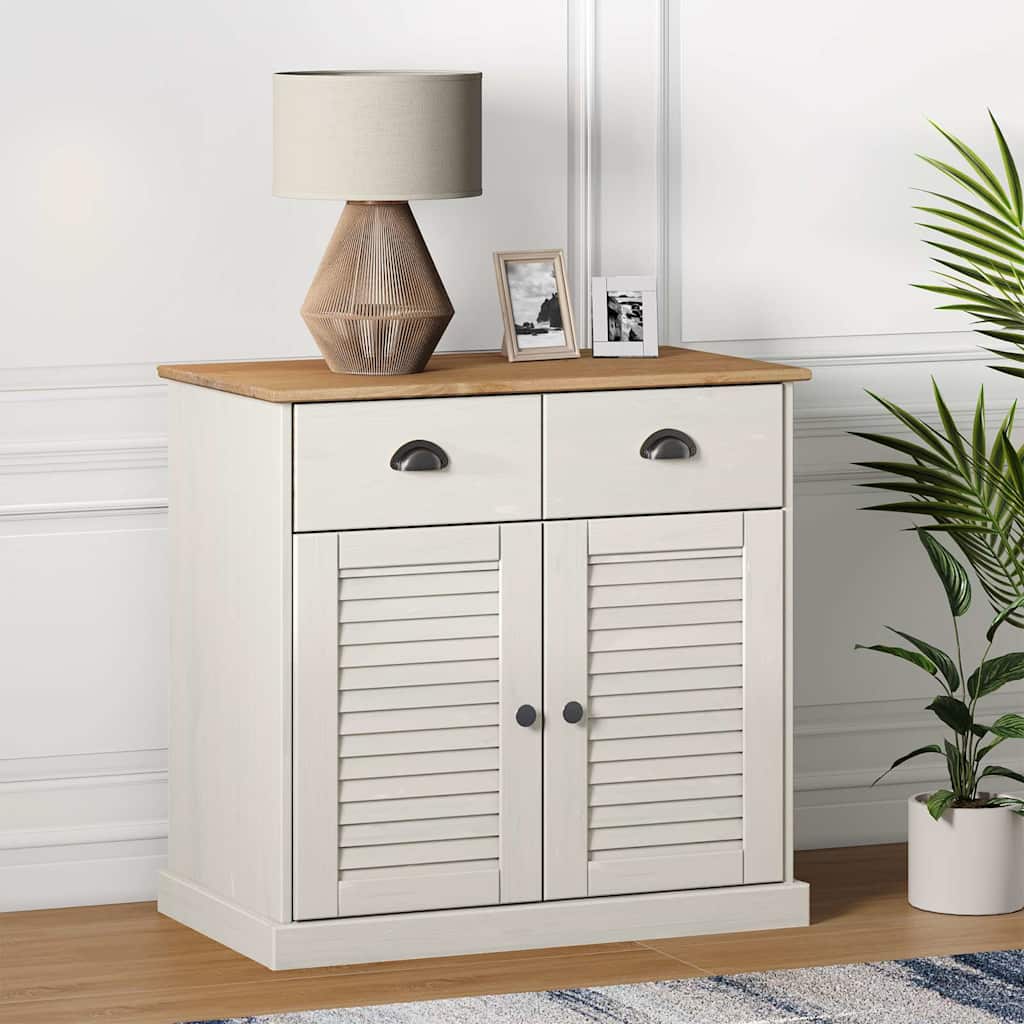 Sideboard with Drawers "VIGO" 78x40x75 cm Solid Wood Pine White