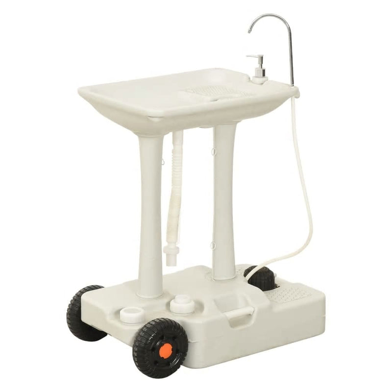 Camping Hand Wash Stand with Wheeled Water Tank Grey