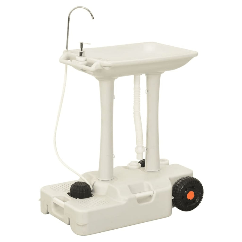 Camping Hand Wash Stand with Wheeled Water Tank Grey