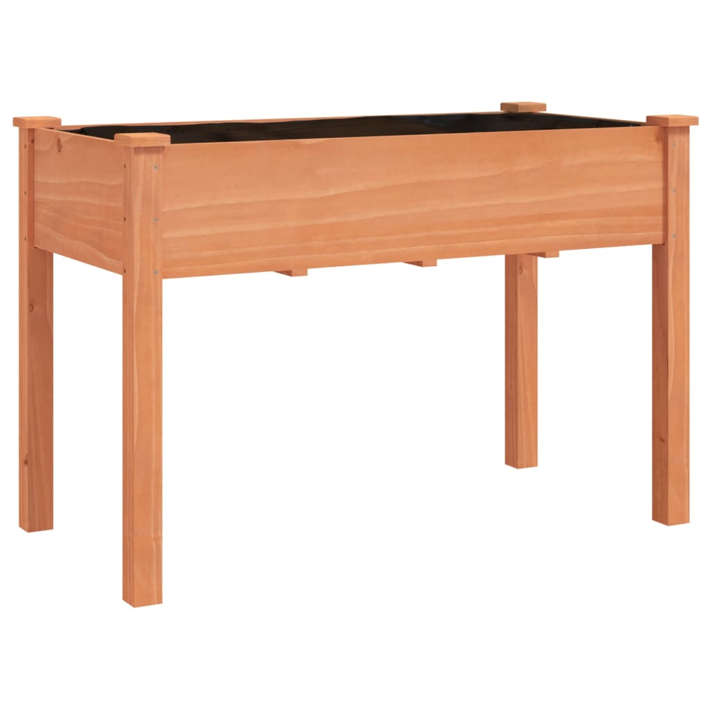 vidaXL Wheeled Planter with Liner Brown 118x59x80 cm Solid Wood Fir 3