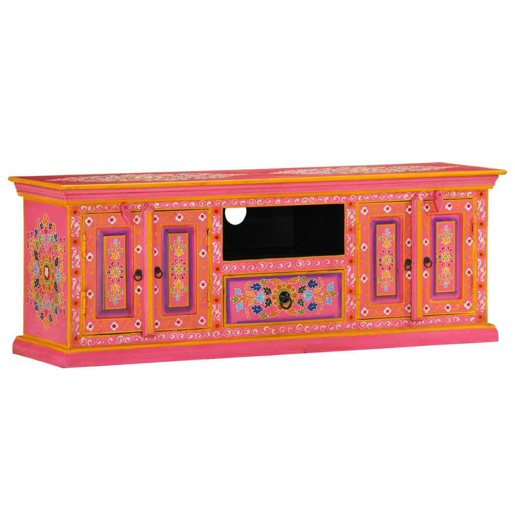 TV Cabinet 110x30x40 cm Solid Wood Mango Pink