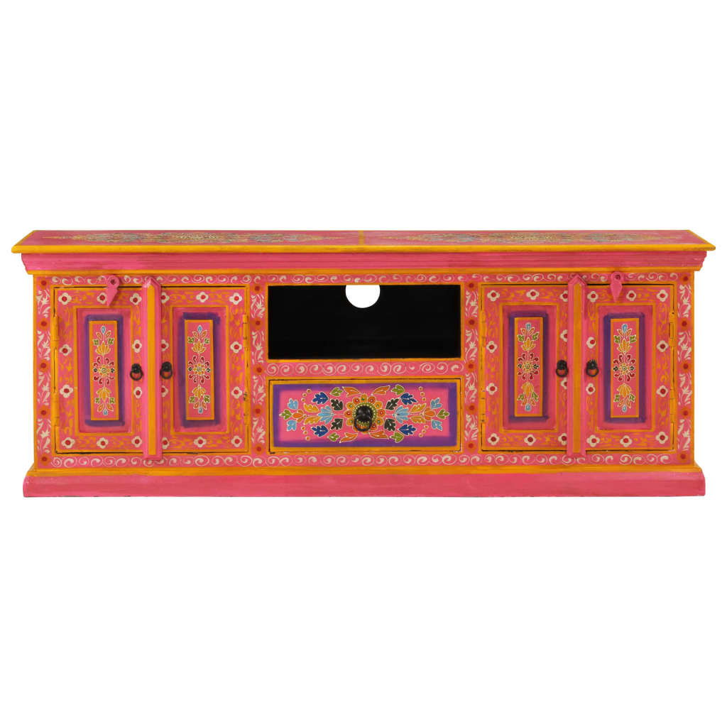 TV Cabinet 110x30x40 cm Solid Wood Mango Pink